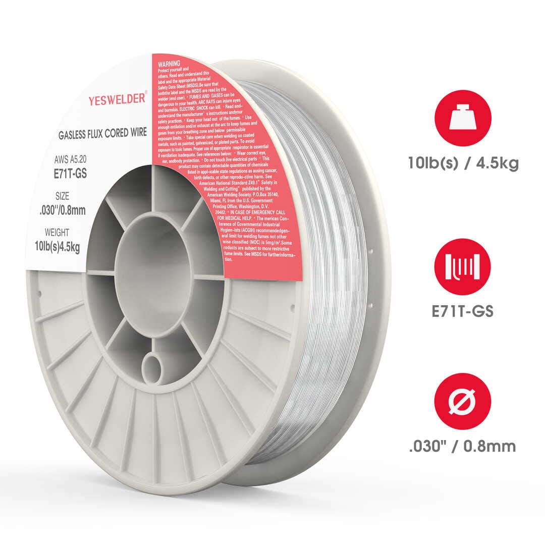 E71T-GS/10LB-0.8 .030" 10LB Spool Gasless Flux Core MIG Welding Wire - Image 4
